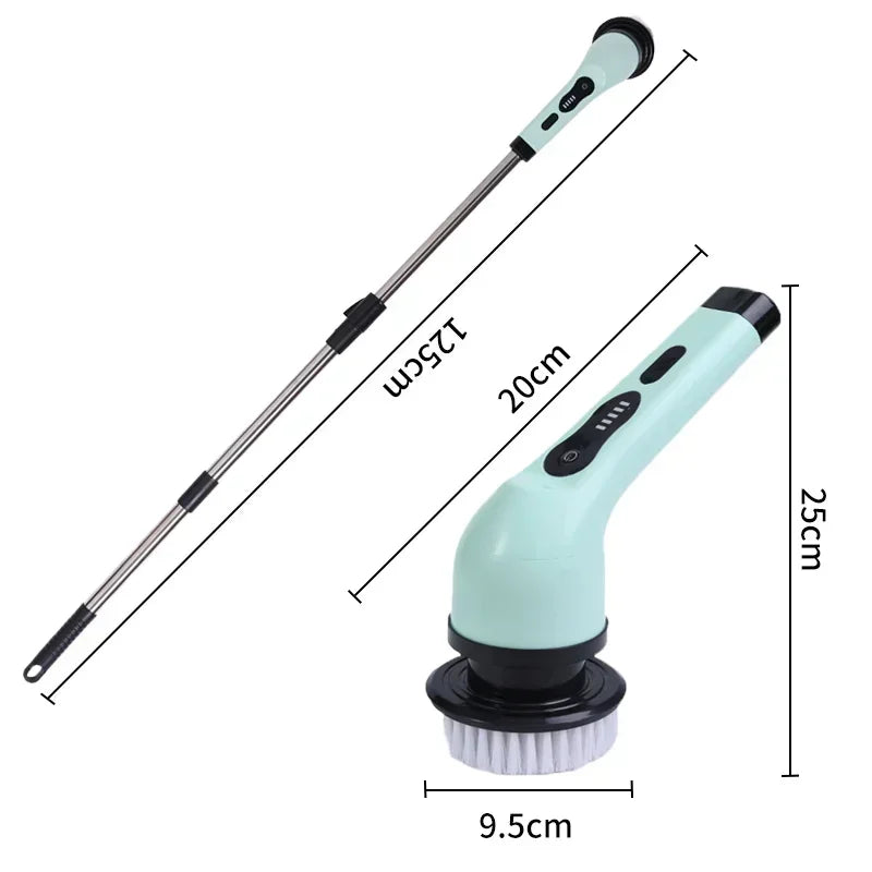 2026 9 In 1 Electric Spin Scrubber Cordless Waterproof Cleaning Brush Tile Floor Tub Bathroom Kitchen Household Washing Gadget