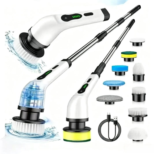 2026 9 In 1 Electric Spin Scrubber Cordless Waterproof Cleaning Brush Tile Floor Tub Bathroom Kitchen Household Washing Gadget