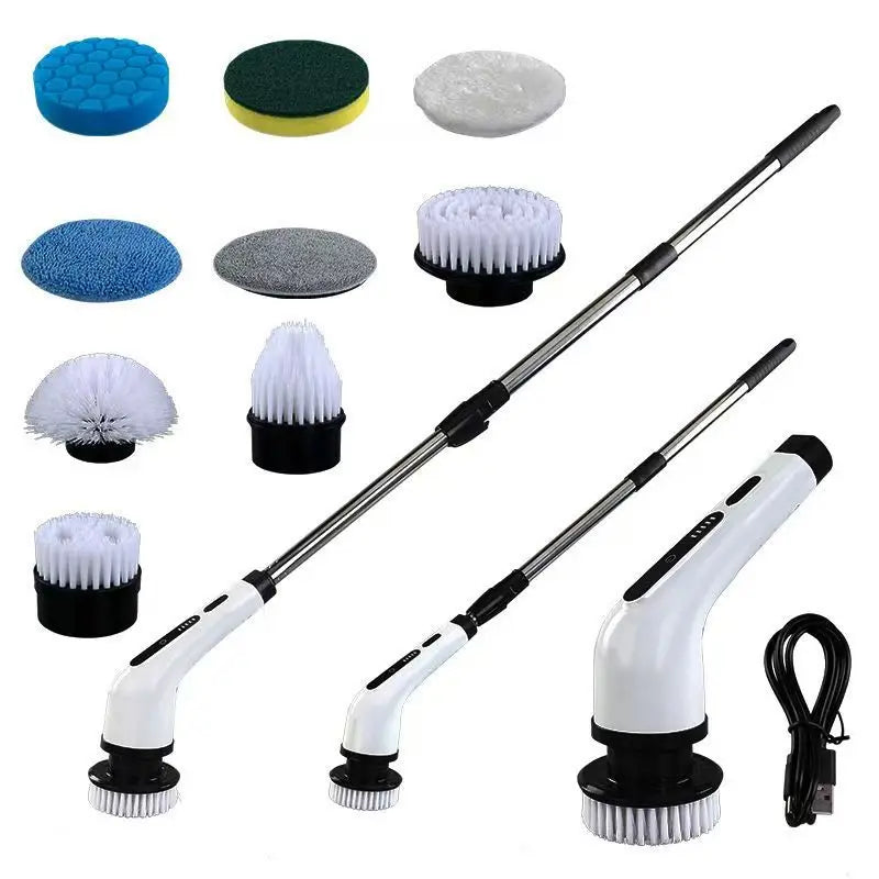 2026 9 In 1 Electric Spin Scrubber Cordless Waterproof Cleaning Brush Tile Floor Tub Bathroom Kitchen Household Washing Gadget