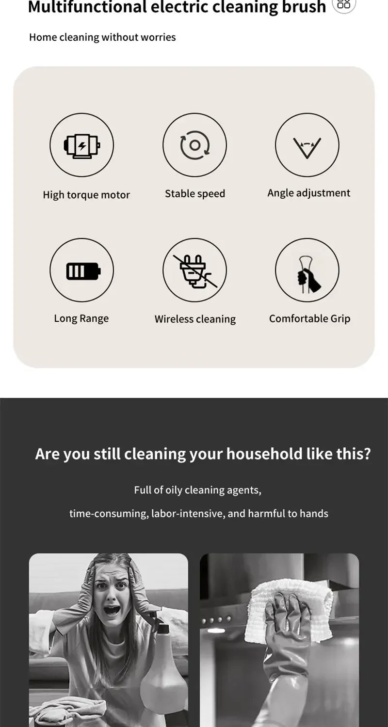 2026 9 In 1 Electric Spin Scrubber Cordless Waterproof Cleaning Brush Tile Floor Tub Bathroom Kitchen Household Washing Gadget